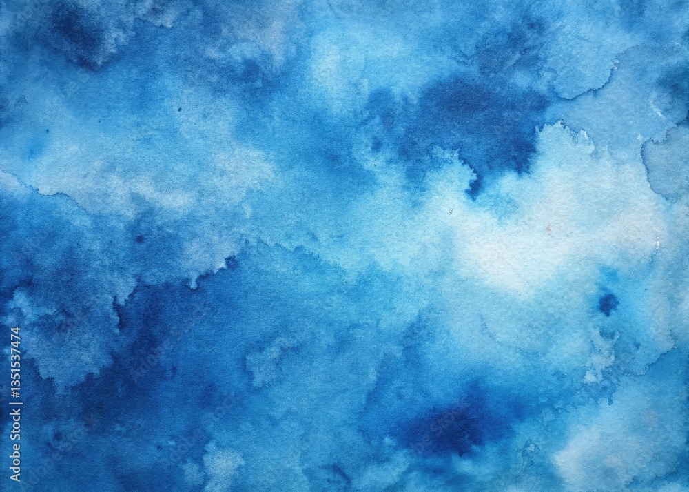 Blue Watercolor Paper Texture Background - High Resolution Stock Photo Blue Watercolor Paper Texture Background - High Resolution Stock Photo
