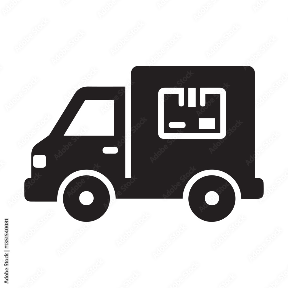Vector illustration of a delivery truck icon on a white background Vector illustration of a delivery truck icon on a white background