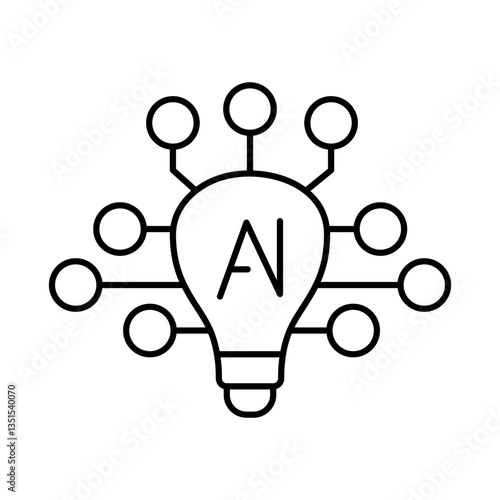AI Ideas Line Icons. AI, Brain, Robot, Bot, Technology, Mind, AI Agent, Intelligent Icons Editable Stroke Vector Illustration