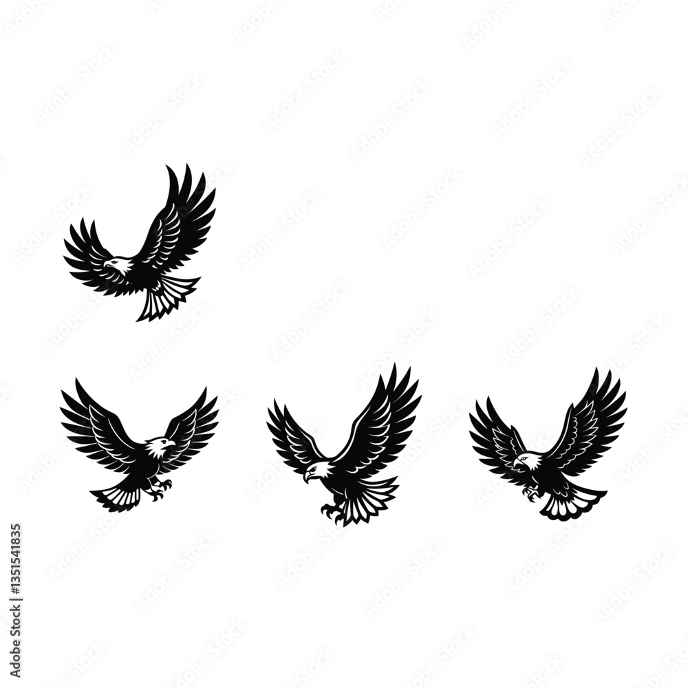 Fototapeta premium American Eagle Flying Vector Illustration