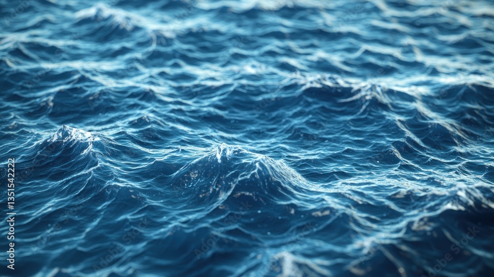 Obraz premium Serene ocean waves gently rolling under sunlight