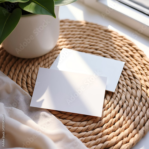 Blank business cards mockup