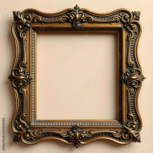antique bronze frame isolated