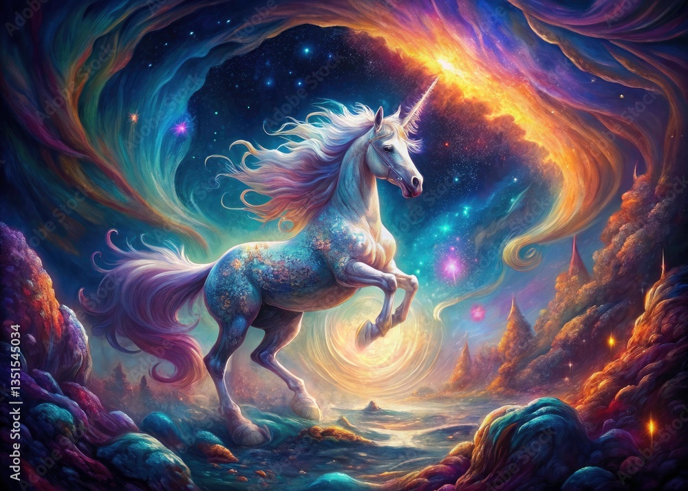 Cosmic Unicorn: Mystical Creature, Nebula, Galaxy, Fantasy Art, Surreal Photography Cosmic Unicorn: Mystical Creature, Nebula, Galaxy, Fantasy Art, Surreal Photography