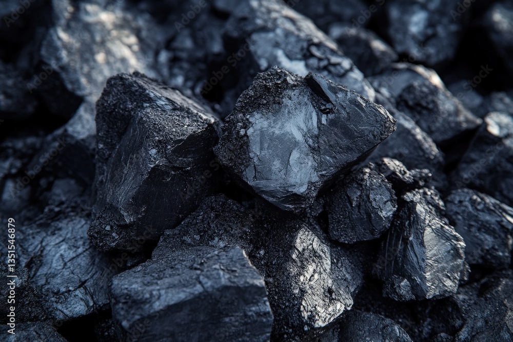 A Close Up Shot Featuring Coal Shards And Textures A Close Up Shot Featuring Coal Shards And Textures