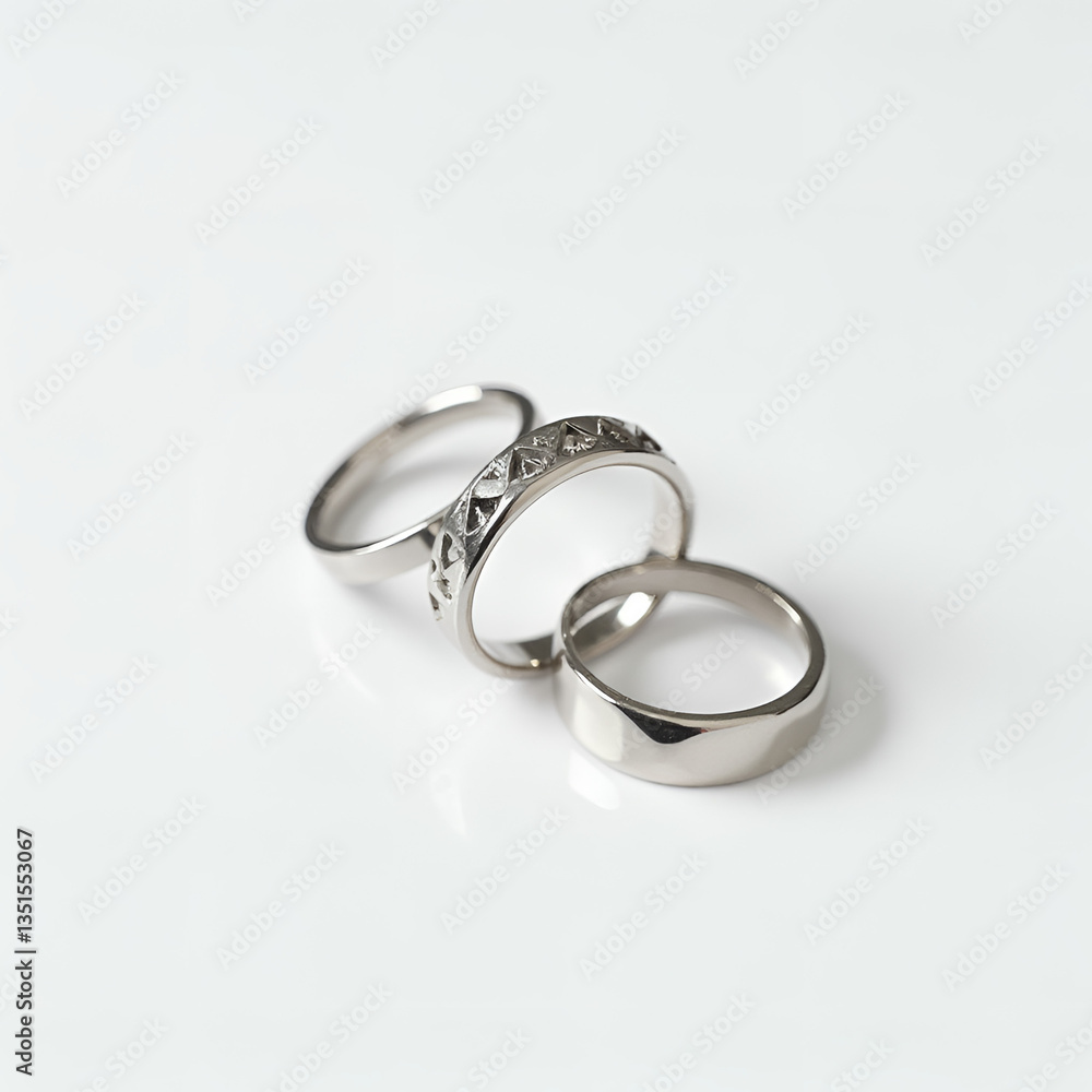 Geometric rings on a white background with copy space Geometric rings on a white background with copy space