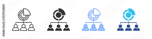 Segmentation Multi Style Icon Set Vector 
