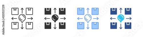 Market Positioning Multi Style Icon Set Vector 