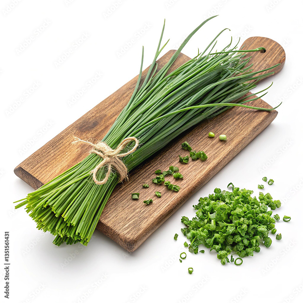 fresh rosemary on wooden board