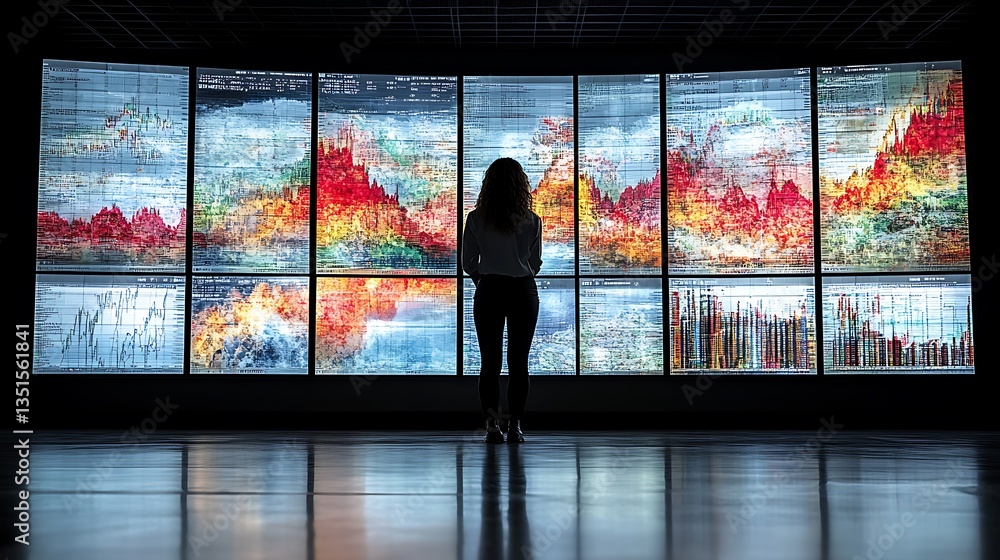 Fototapeta premium Businesswoman Contemplates Financial Data.