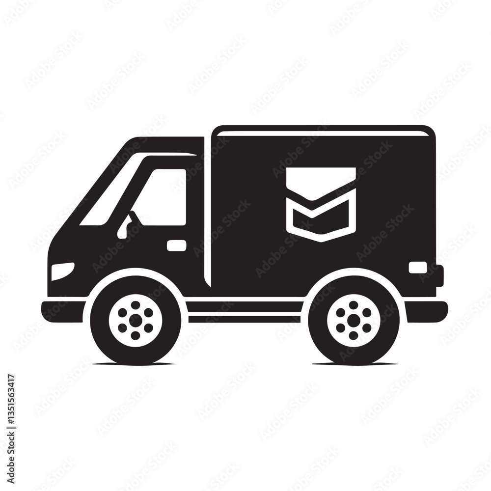 Vector illustration of a delivery truck icon on a white background Vector illustration of a delivery truck icon on a white background
