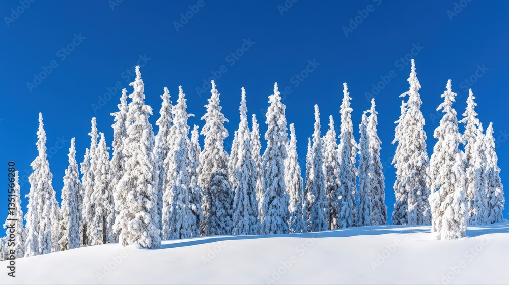 Snow Covered Pine Trees on a Winter Landscape Snow Covered Pine Trees on a Winter Landscape