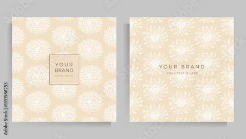 Cover design for your menu, invitation, folder, notepad, postcard. Floral pattern in elegant pastel colors. Set of square format templates. Vector illustration.