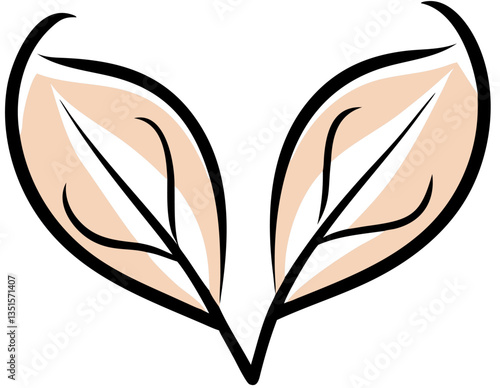 2 dry leaves vector