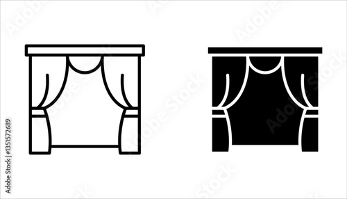 Vector set with windows for houses. Line icons windows for use in your design. Icons set of windows different types. Windows for the veranda.