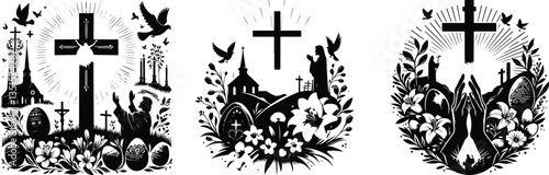 Easter Sunday Silhouette Vector Design