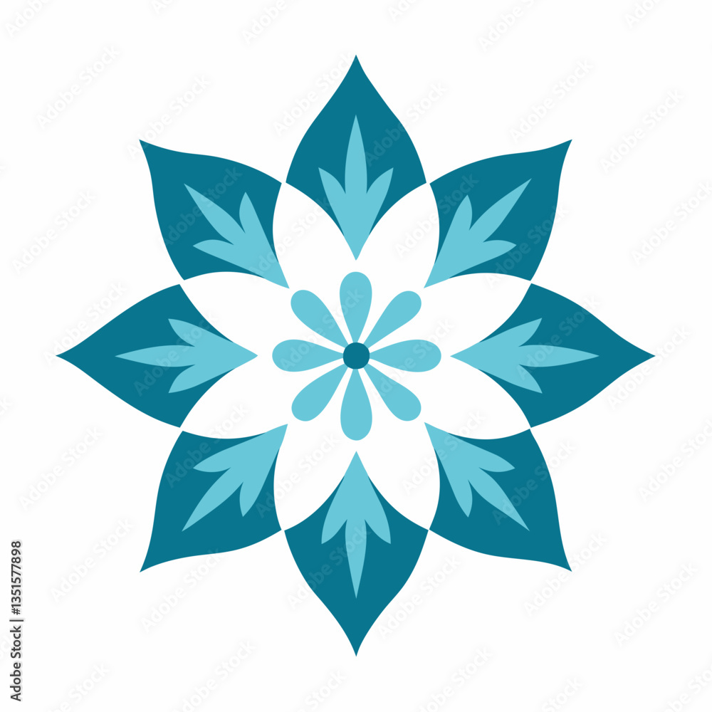 Fototapeta premium Winter abstract flower pattern design vector illustration