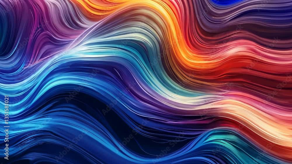 Abstract Multicolored Wavy Patterns Digital Art With Bright Blue Orange Purple Hues For Backgrounds Abstract Multicolored Wavy Patterns Digital Art With Bright Blue Orange Purple Hues For Backgrounds