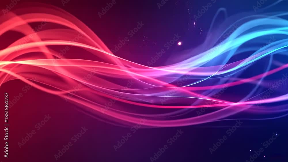 Abstract Red And Blue Flowing Ribbons With Glowing Particle Effects On Dark Backdrop Abstract Red And Blue Flowing Ribbons With Glowing Particle Effects On Dark Backdrop