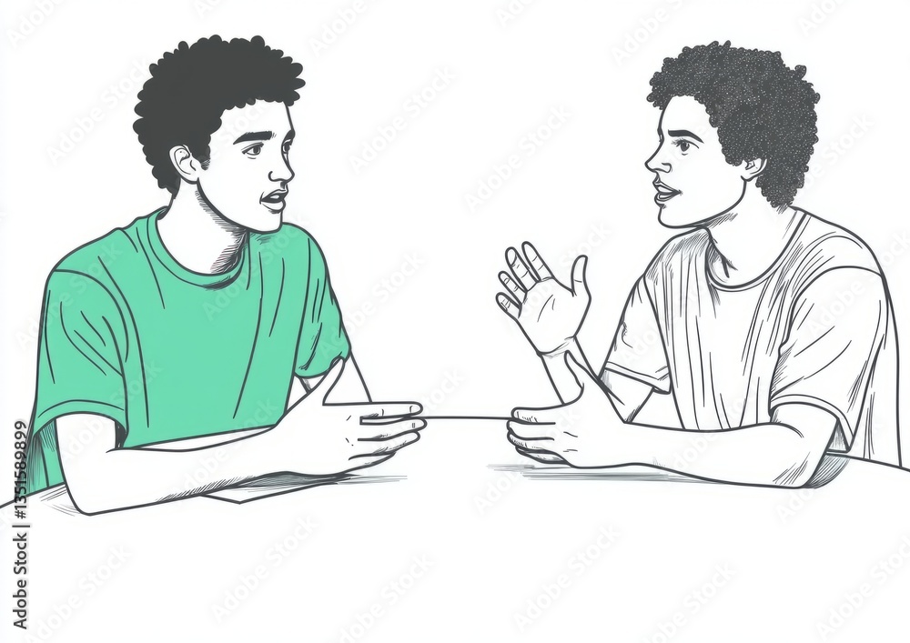 Young Man Engaged in Thoughtful Conversation, Expressing Ideas and Emotions with Animated Hand Gestures Young Man Engaged in Thoughtful Conversation, Expressing Ideas and Emotions with Animated Hand Gestures
