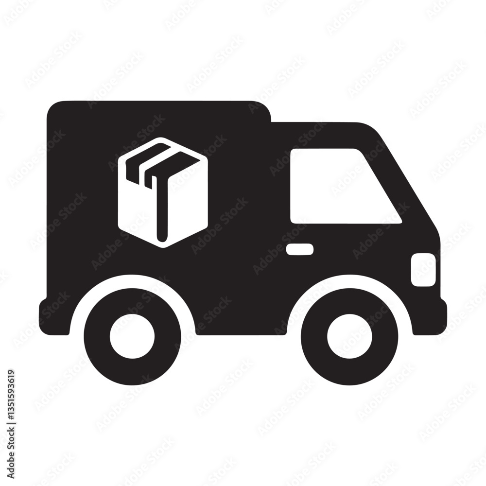 Vector illustration of a delivery truck icon on a white background Vector illustration of a delivery truck icon on a white background