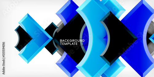 Square, arrow shapes with round elements Vector Illustration For Wallpaper, Banner, Background, Card, Book Illustration, landing page