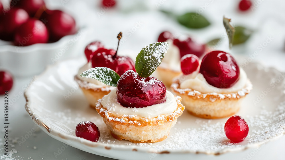 Cherry Mini Pies with Appetizing Display Cherry Mini Pies with Appetizing Display