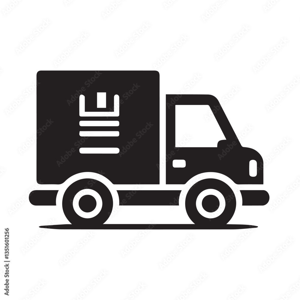 Vector illustration of a delivery truck icon on a white background Vector illustration of a delivery truck icon on a white background