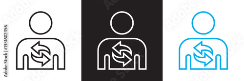 Replacement icon. Vector illustration. isolated on white and black background. EPS 10