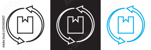 Replacement icon. Vector illustration. isolated on white and black background. EPS 10