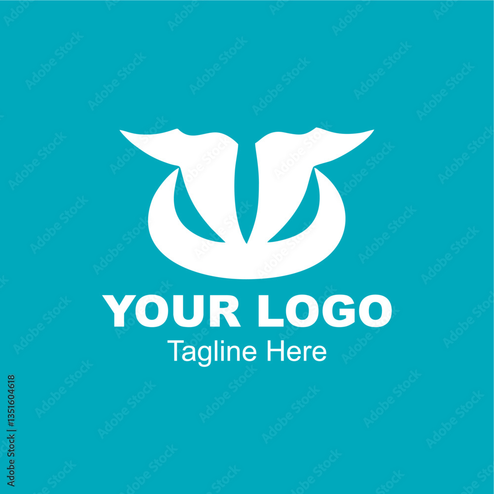 Obraz premium modern logo. White logo on a turquoise background.
