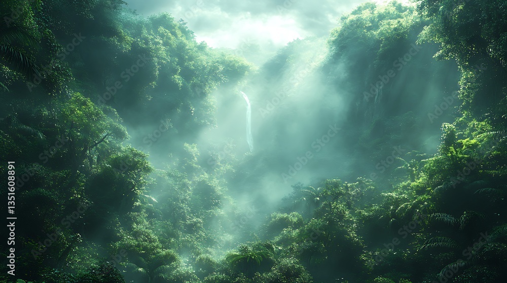 Rainforest filled with lush greenery high resolution picture Rainforest filled with lush greenery high resolution picture