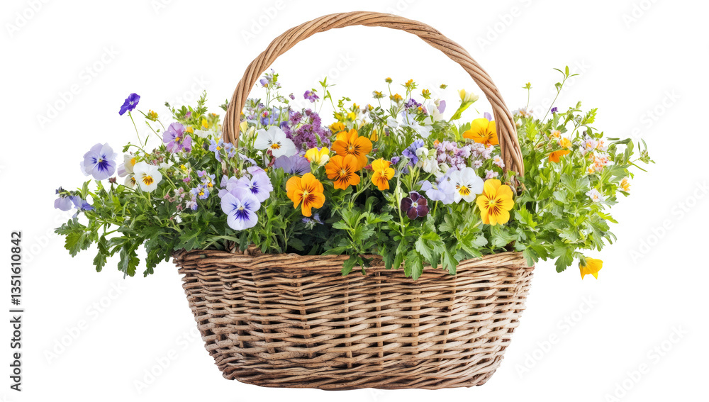Obraz premium spring flowers in basket