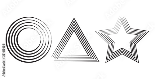 abstract black white stripe line. geometric hexagon texture background. polygon pattern. retro styled concept