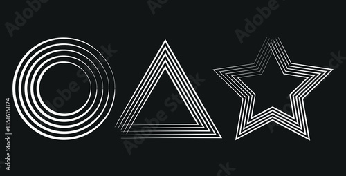 abstract black white stripe line. geometric hexagon texture background. polygon pattern. retro styled concept