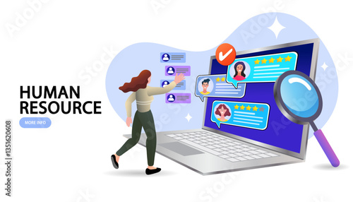 Find people employer business concept. Job hiring and online recruitment. Human resources. 