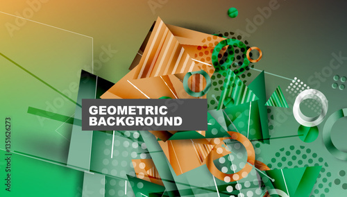 Abstract background geometric design with colorful gradients