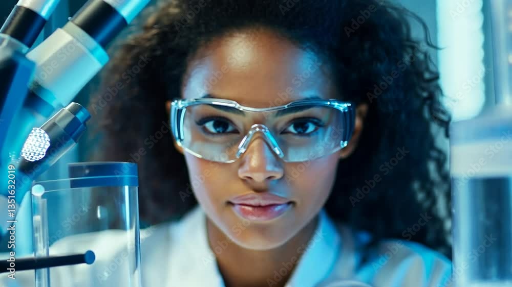 Focused scientist in a laboratory