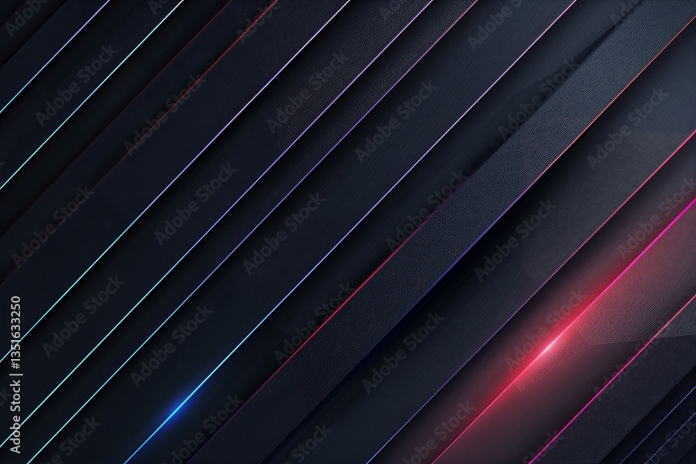 Obraz premium A sophisticated dark black abstract background with dynamic diagonal lines, featuring a modern halftone gradient. Perfect for a premium 3D business presentation cover or sleek banner design.