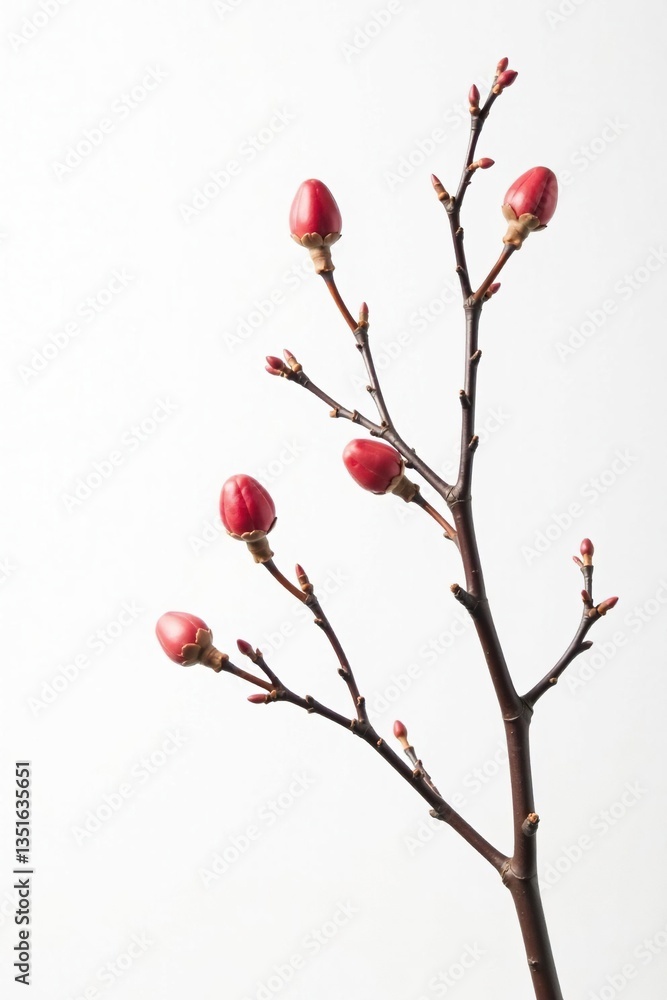 Minimalist isolated branches on white background, branches, white, isolate
