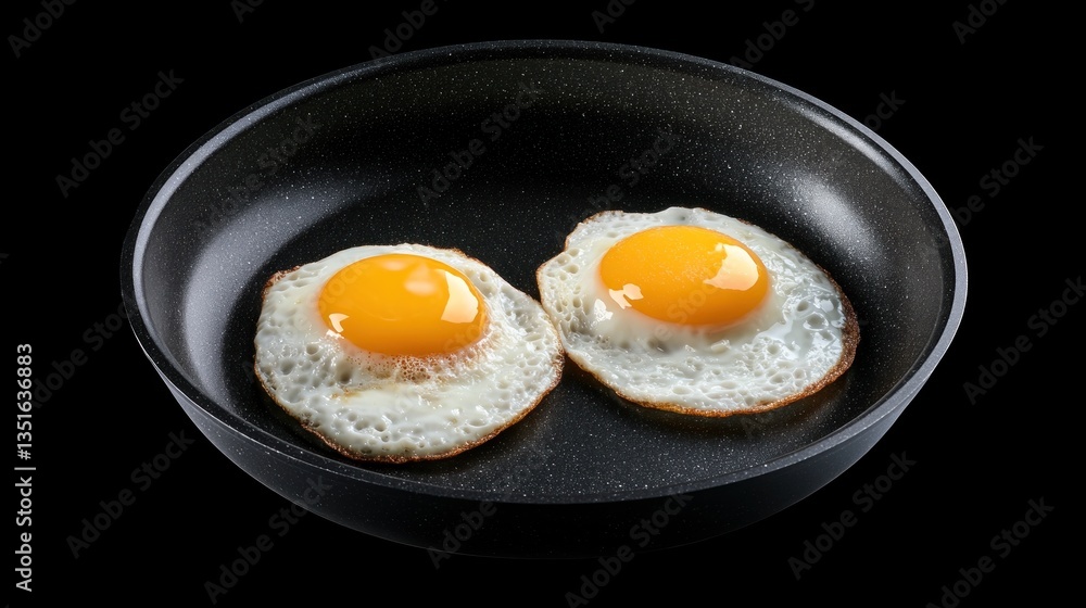 fried eggs in black pan fried eggs in black pan
