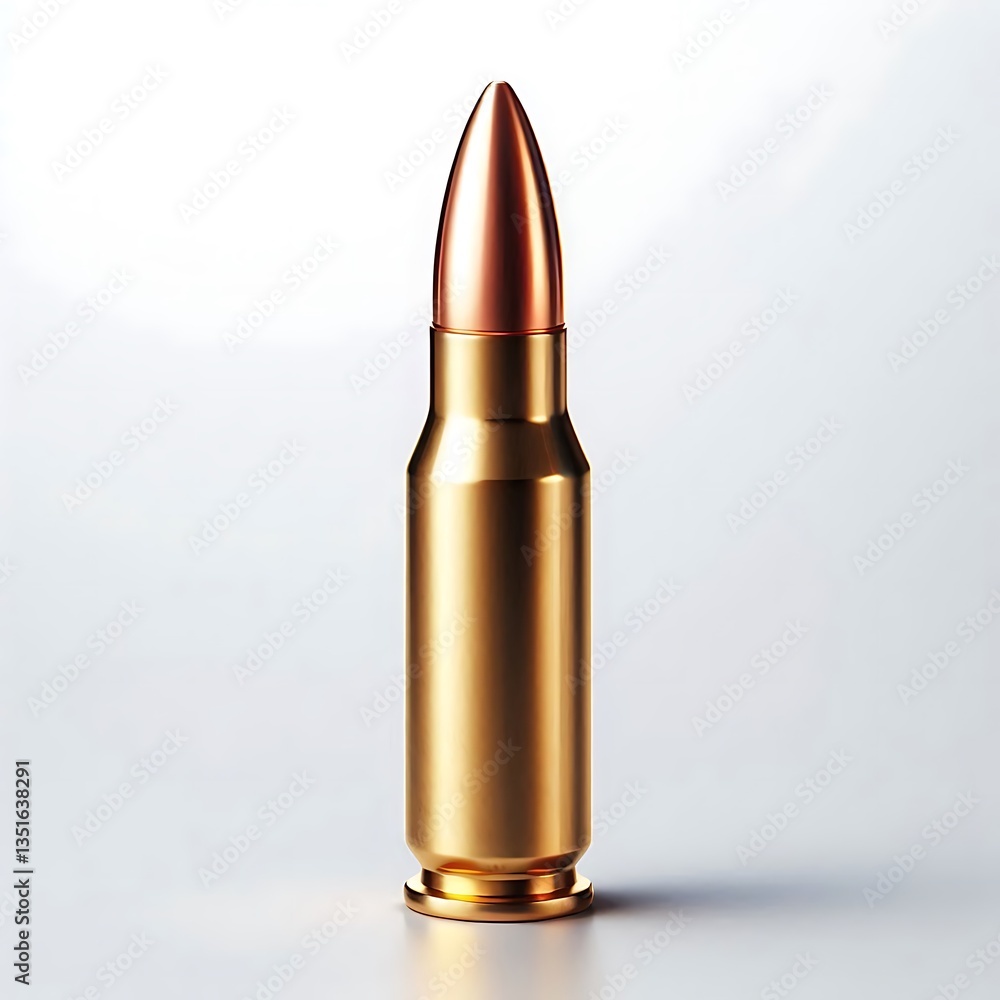bullets on white background,Brass and copper rifle bullet captured in high detail, showcasing its polished surface, aerodynamic shape, and industrial craftsmanship. bullets on white background,Brass and copper rifle bullet captured in high detail, showcasing its polished surface, aerodynamic shape, and industrial craftsmanship.