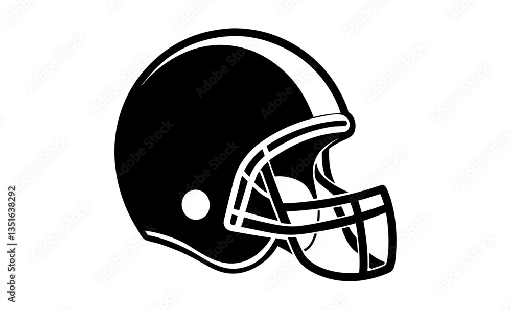 Naklejka premium American football helmet silhouette, sports safety gear vector icon