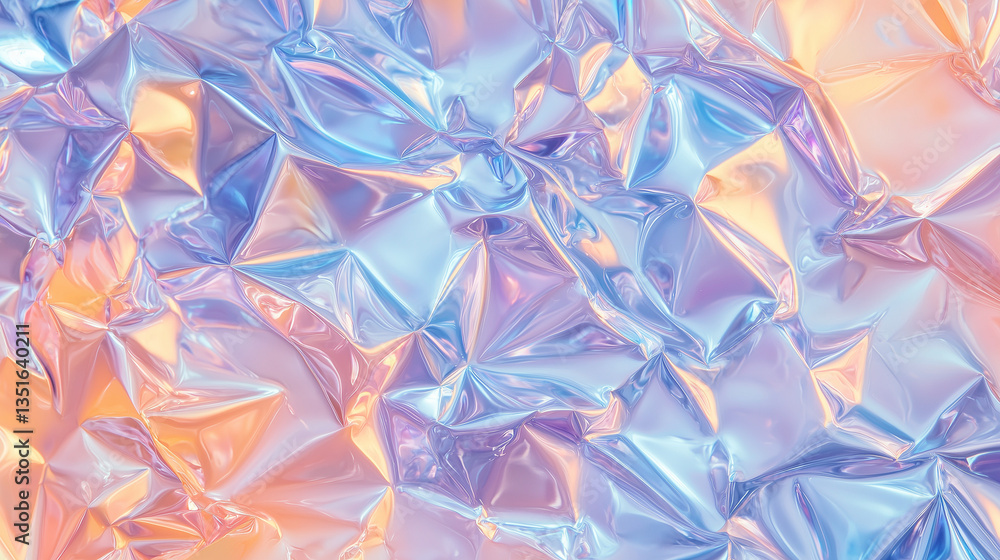 Abstract Pastel Iridescent Foil Texture Background Shimmering Crumpled Reflective Surface Abstract Pastel Iridescent Foil Texture Background Shimmering Crumpled Reflective Surface