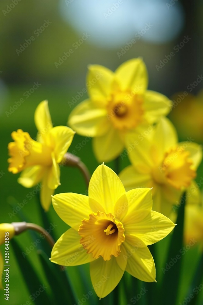 Daffodil flowers in a bright and colorful bouquet, yellow flowers, garden, color Daffodil flowers in a bright and colorful bouquet, yellow flowers, garden, color