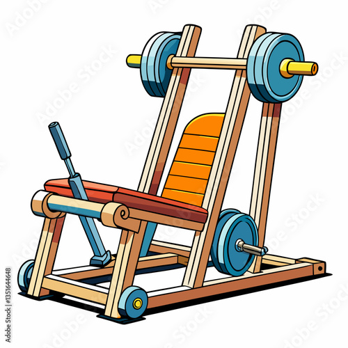 hack squat machine vector illustration