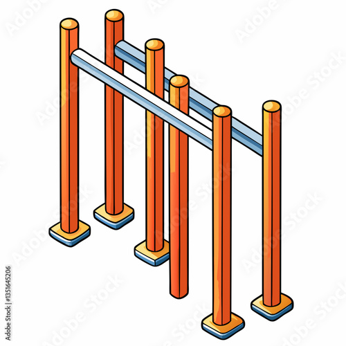 parallel bars on white background