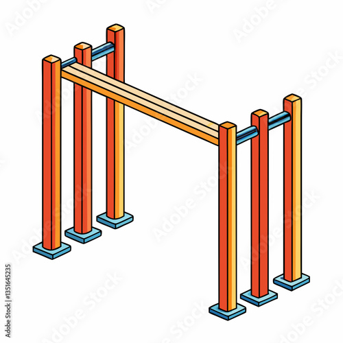 parallel bars on white background