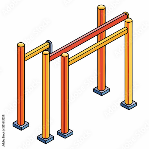 parallel bars on white background