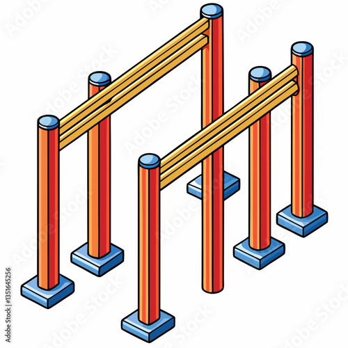 parallel bars on white background